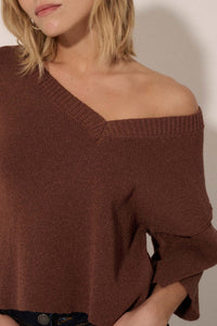 New Narrative Short-Sleeve V-Neck Sweater - ShopPromesa