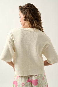 True Story Cropped Three-Quarter Sleeve Sweater - ShopPromesa