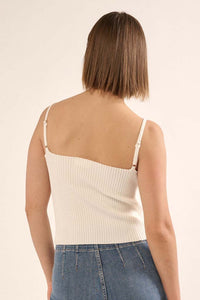 Shaper Fit Straight Neck Rib-Knit Cami Top - ShopPromesa