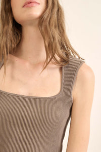 Shaper Fit Squareneck Rib-Knit Tank Top - ShopPromesa