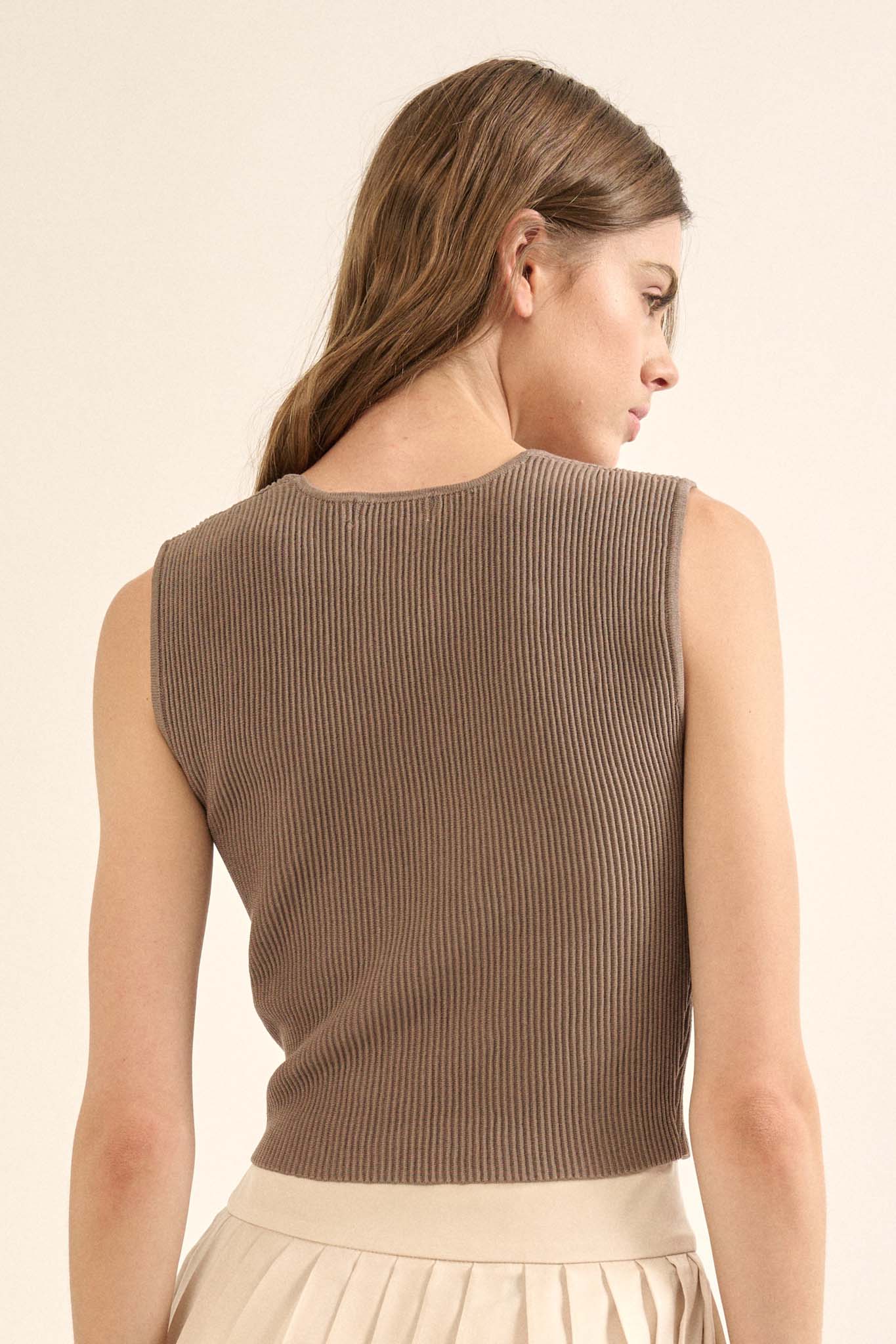 Shaper Fit Squareneck Rib-Knit Tank Top - ShopPromesa