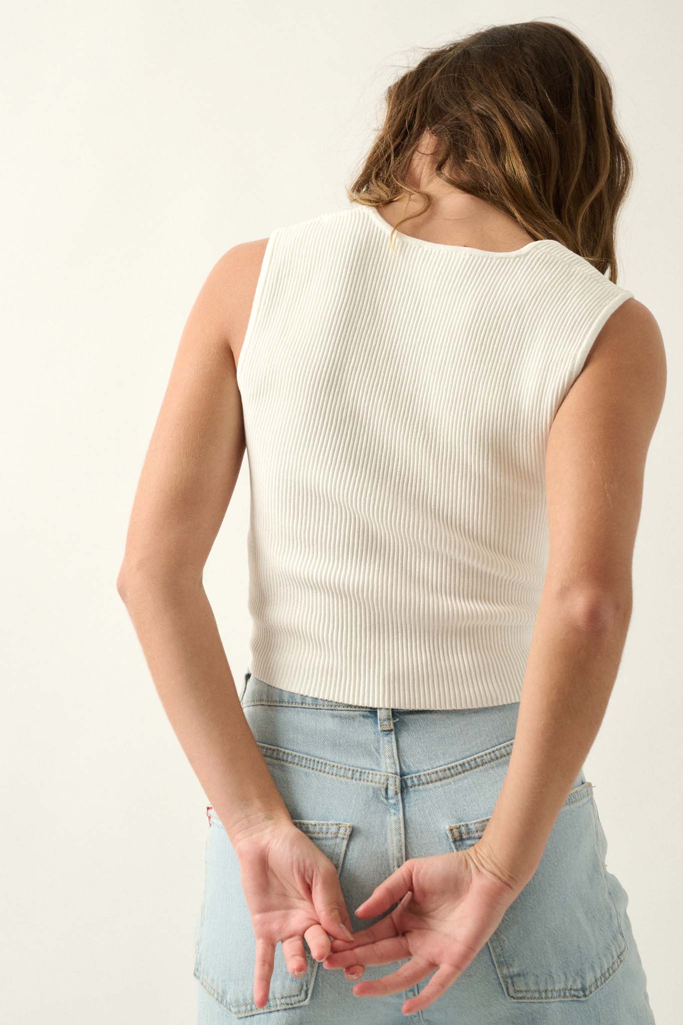 Shaper Fit Squareneck Rib-Knit Tank Top - ShopPromesa