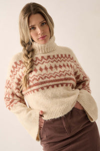 Crystal Peak Fuzzy Knit Alpine Turtleneck Sweater - ShopPromesa