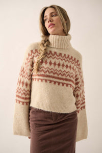 Crystal Peak Fuzzy Knit Alpine Turtleneck Sweater - ShopPromesa