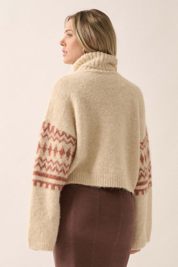 Crystal Peak Fuzzy Knit Alpine Turtleneck Sweater - ShopPromesa