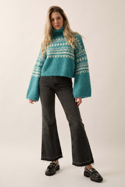Crystal Peak Fuzzy Knit Alpine Turtleneck Sweater - ShopPromesa