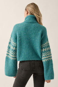 Crystal Peak Fuzzy Knit Alpine Turtleneck Sweater - ShopPromesa