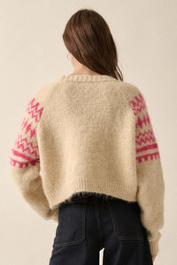 Deer Valley Fuzzy Knit Alpine Cardigan Sweater - ShopPromesa