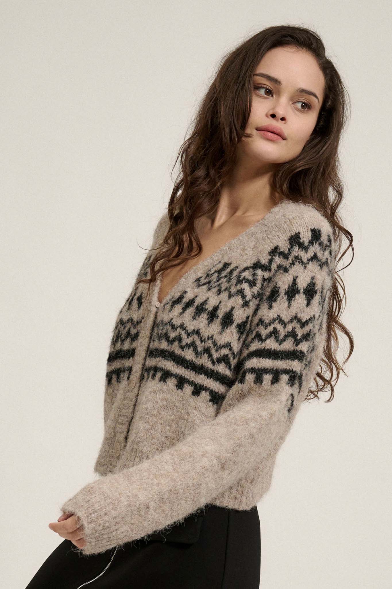 Deer Valley Fuzzy Knit Alpine Cardigan Sweater - ShopPromesa