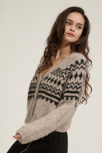 Deer Valley Fuzzy Knit Alpine Cardigan Sweater - ShopPromesa