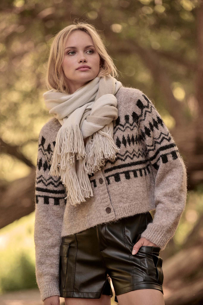 Deer Valley Fuzzy Knit Alpine Cardigan Sweater - ShopPromesa