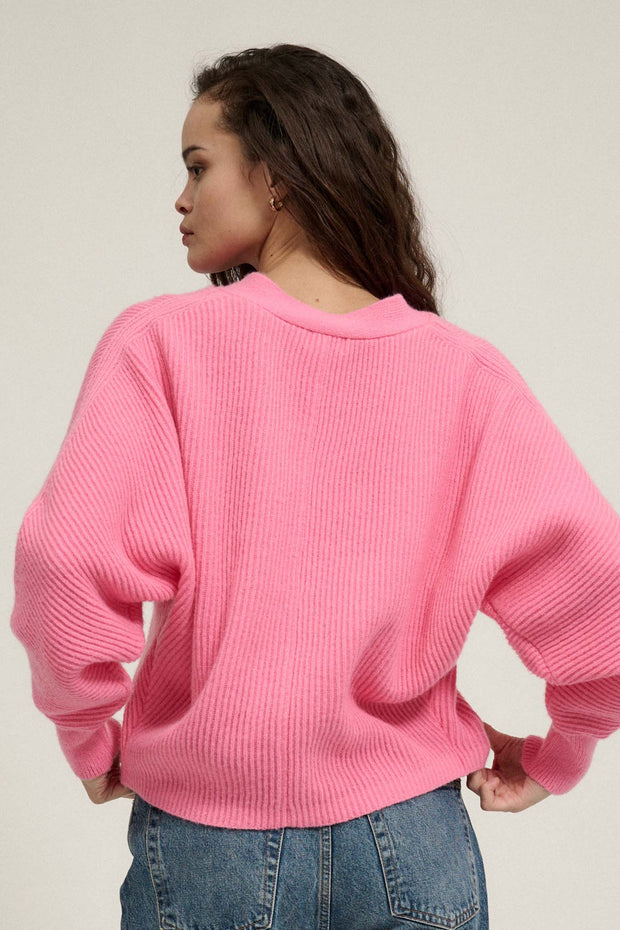 Stay Close Ribbed Knit Dolman Cardigan Sweater - ShopPromesa