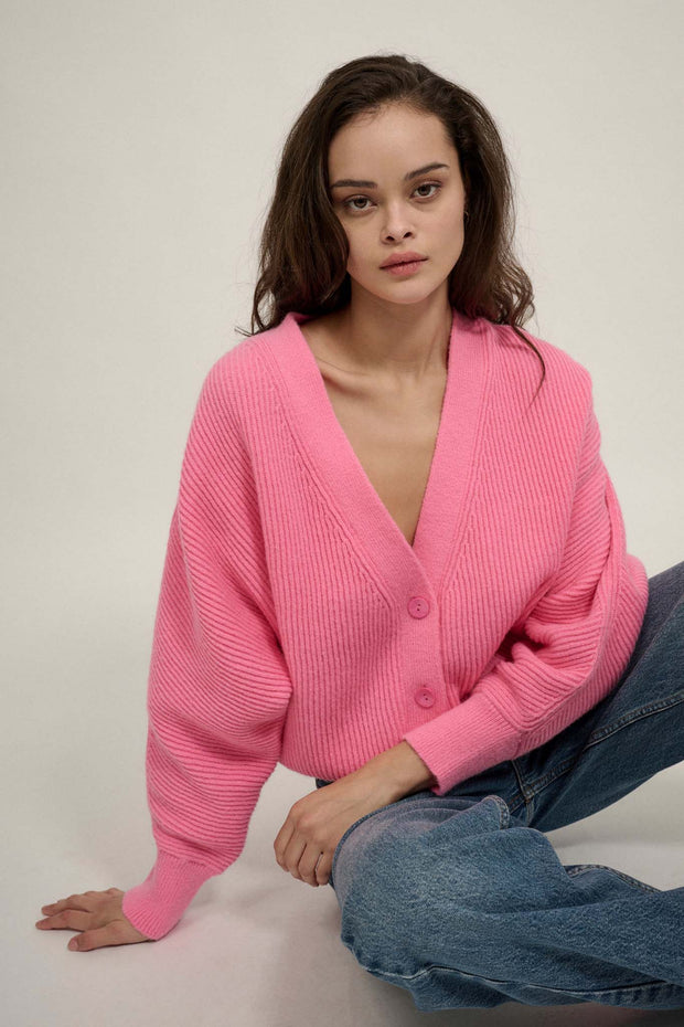 Stay Close Ribbed Knit Dolman Cardigan Sweater - ShopPromesa