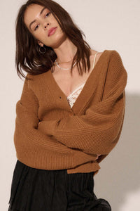 Stay Close Ribbed Knit Dolman Cardigan Sweater - ShopPromesa