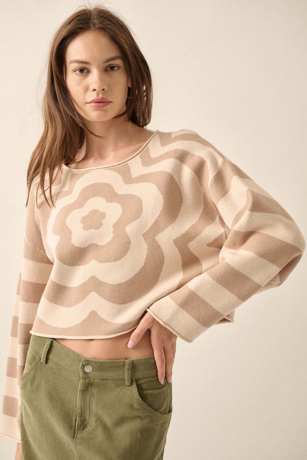 Dreamy Daisy Cropped Floral Sweater - ShopPromesa