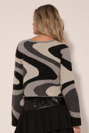 New Wave Wavy Stripe Bell-Sleeve Sweater - ShopPromesa