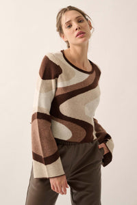 New Wave Wavy Stripe Bell-Sleeve Sweater - ShopPromesa