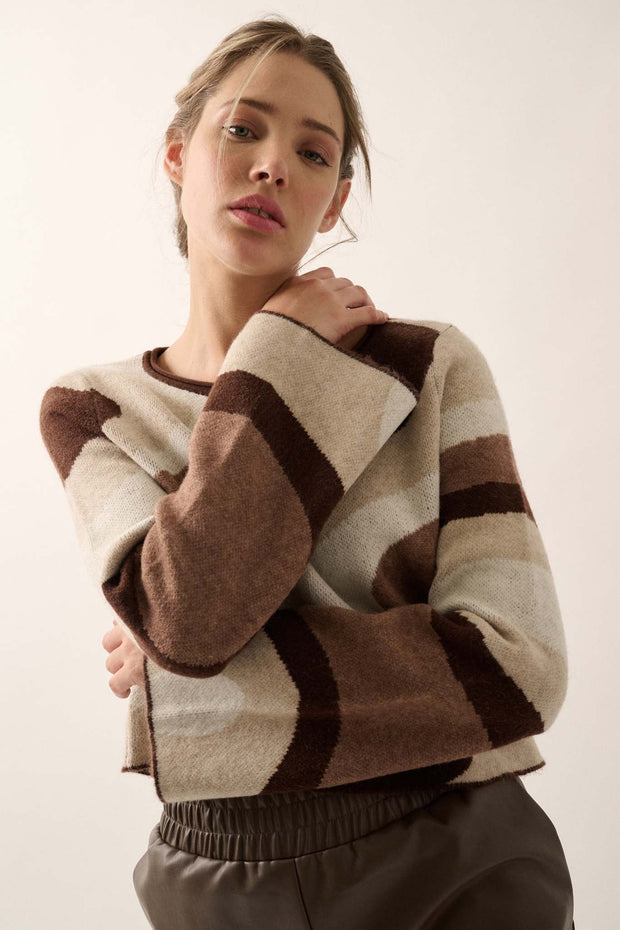 New Wave Wavy Stripe Bell-Sleeve Sweater - ShopPromesa