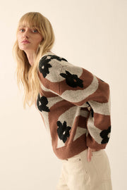Warm Blooms Striped and Floral Sweater - ShopPromesa