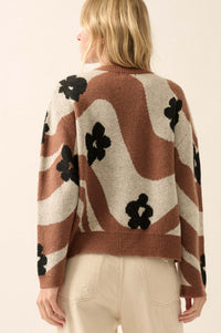 Warm Blooms Striped and Floral Sweater - ShopPromesa