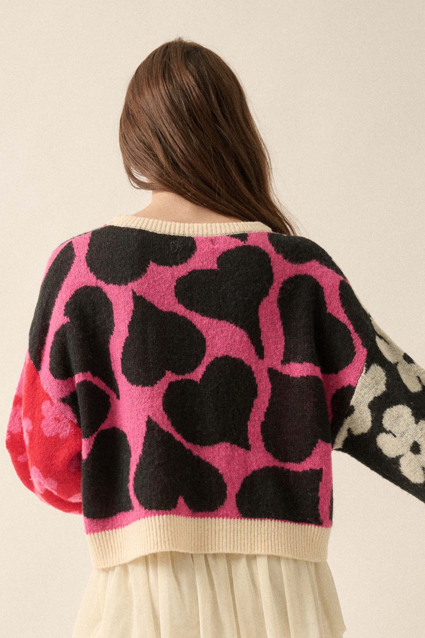 Lessons in Love Colorblock Floral Sweater - ShopPromesa