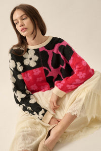 Lessons in Love Colorblock Floral Sweater - ShopPromesa