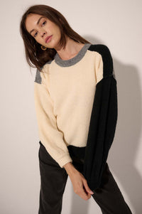 Real Deal Colorblock Exposed-Seam Sweater - ShopPromesa