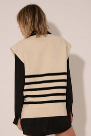 Word to the Wise Striped Cable Knit Sweater Vest - ShopPromesa