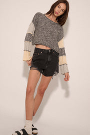 Make or Break Exposed-Seam Colorblock Sweater - ShopPromesa