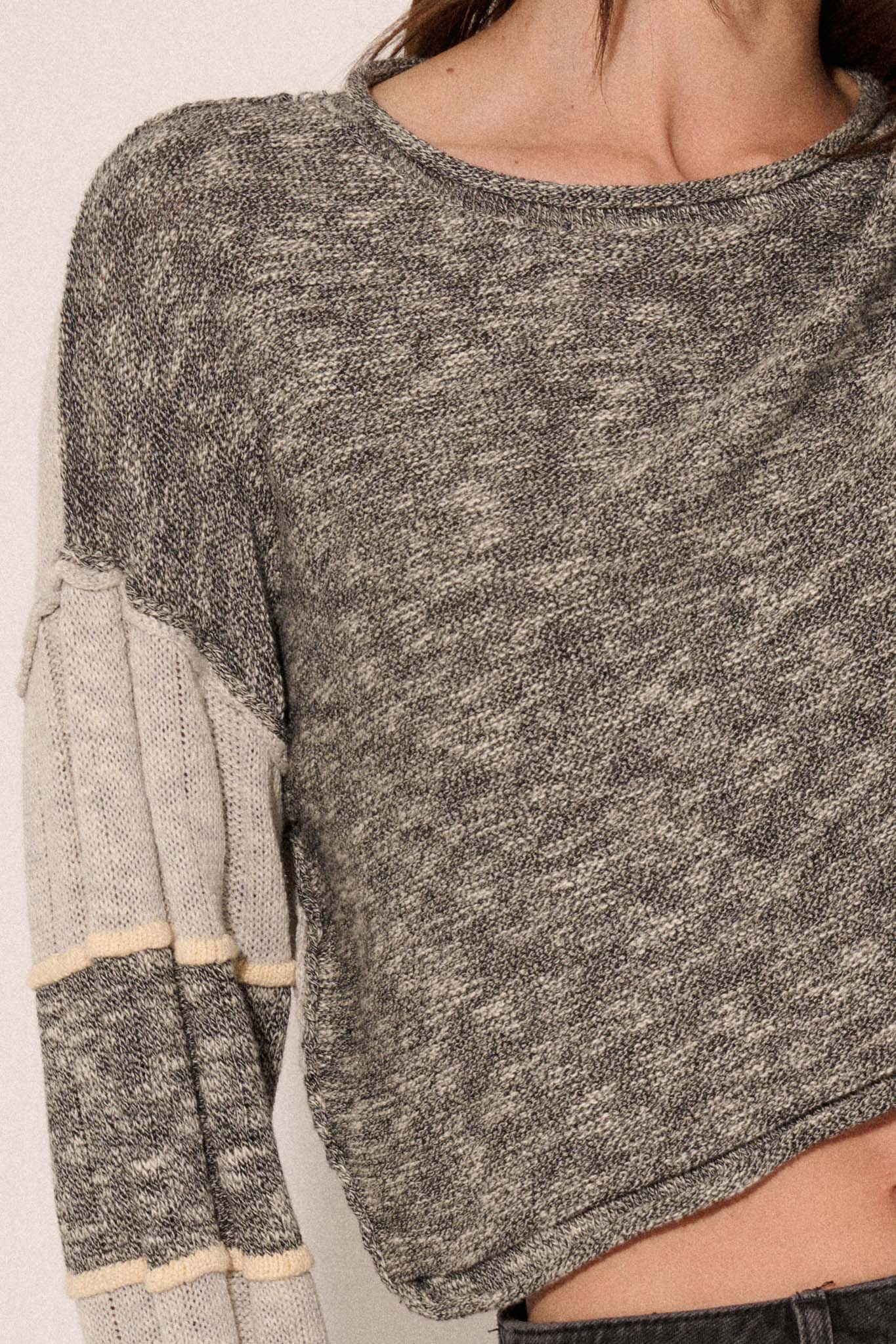 Make or Break Exposed-Seam Colorblock Sweater - ShopPromesa