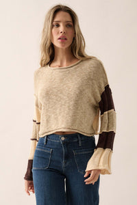 Make or Break Exposed-Seam Colorblock Sweater - ShopPromesa