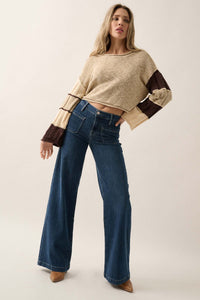 Make or Break Exposed-Seam Colorblock Sweater - ShopPromesa