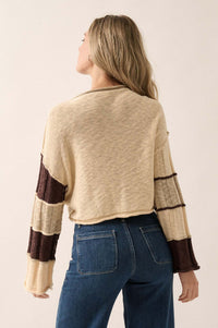 Make or Break Exposed-Seam Colorblock Sweater - ShopPromesa