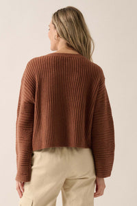 Starting Over Ribbed Knit Wide-Sleeve Sweater - ShopPromesa