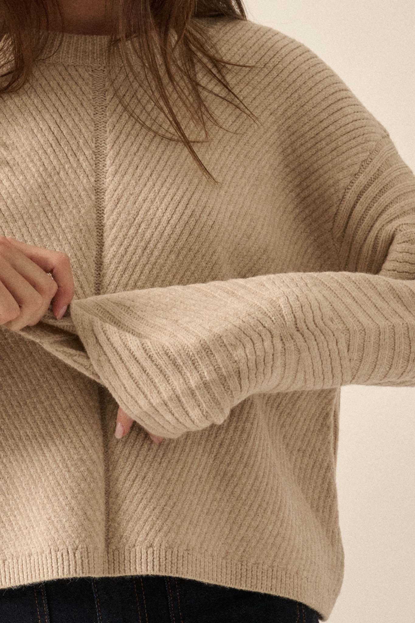 Starting Over Ribbed Knit Wide-Sleeve Sweater - ShopPromesa