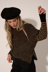 Work Your Angles Asymmetrical Striped Sweater - ShopPromesa