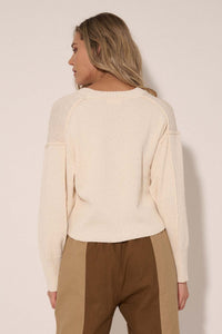 Make It Last Textured Exposed-Seam V-Neck Sweater - ShopPromesa