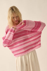 Knitty Gritty Striped Crochet Knit Sweater - ShopPromesa