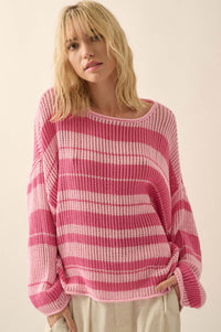 Knitty Gritty Striped Crochet Knit Sweater - ShopPromesa