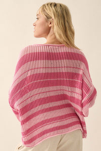 Knitty Gritty Striped Crochet Knit Sweater - ShopPromesa