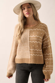 Meet Me Halfway Colorblock Geometric Sweater - ShopPromesa