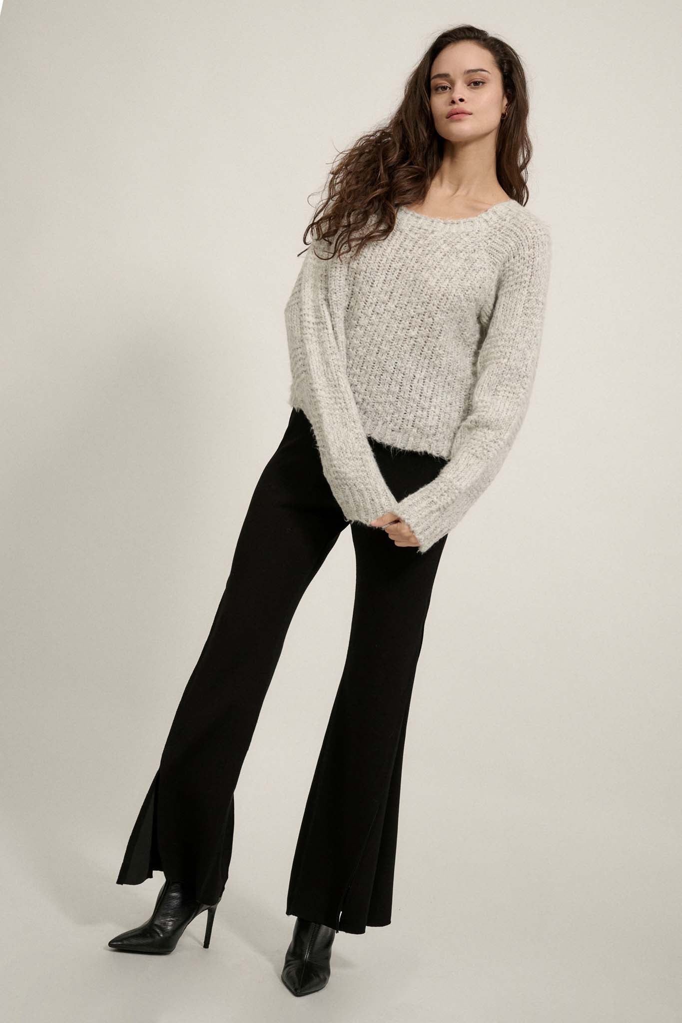 Snowed In Boat Neck Chunky Knit Confetti Sweater - ShopPromesa