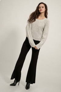 Snowed In Boat Neck Chunky Knit Confetti Sweater - ShopPromesa