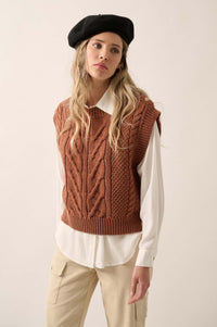 All These Years Cable Knit Sweater Vest - ShopPromesa