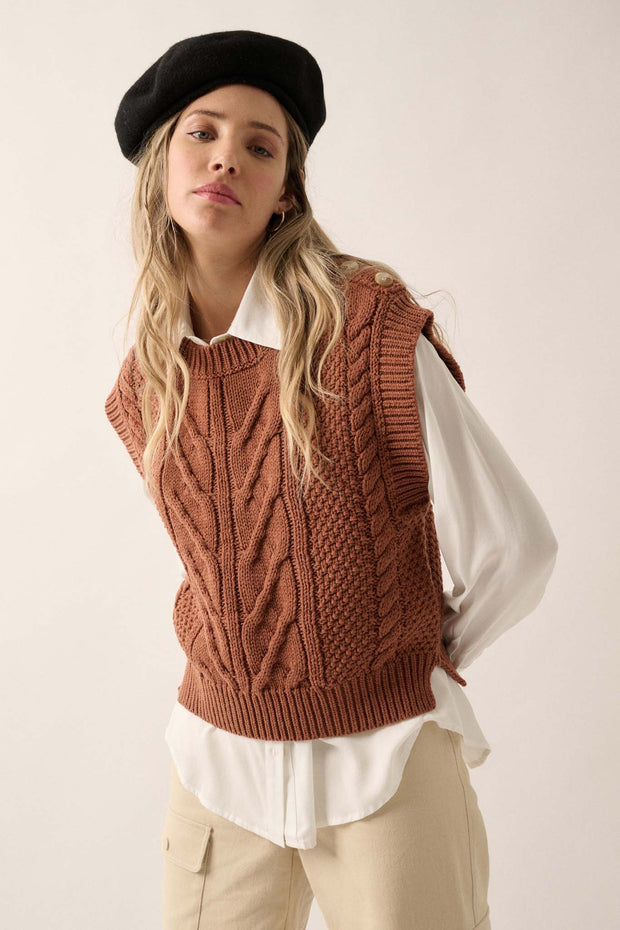 All These Years Cable Knit Sweater Vest - ShopPromesa