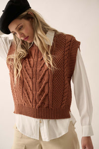 All These Years Cable Knit Sweater Vest - ShopPromesa