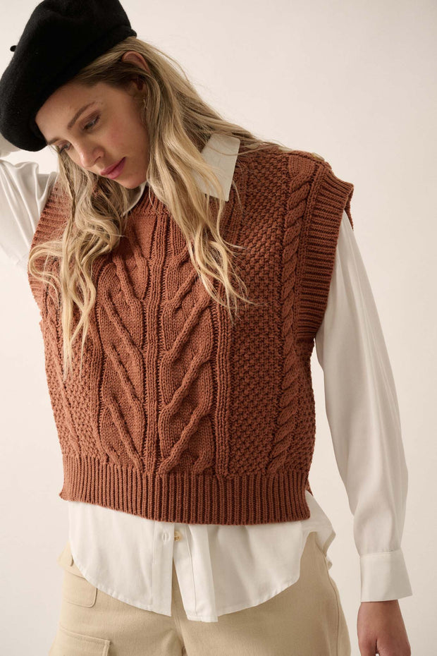 All These Years Cable Knit Sweater Vest - ShopPromesa