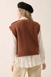 All These Years Cable Knit Sweater Vest - ShopPromesa