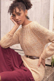 Midnight Sun Heathered Cable Knit Sweater - ShopPromesa