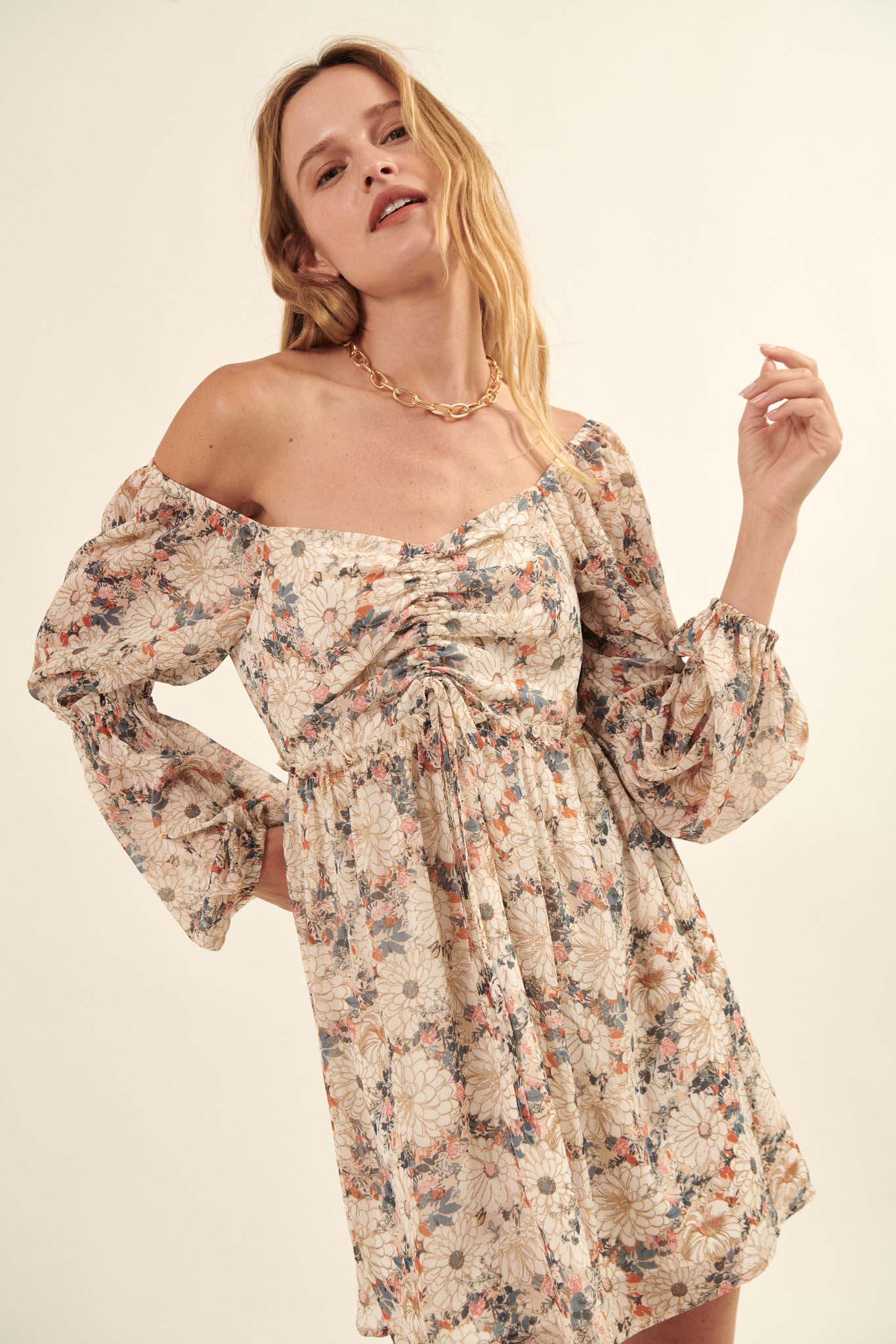 Sweet Embrace Floral Babydoll Peasant Dress - ShopPromesa